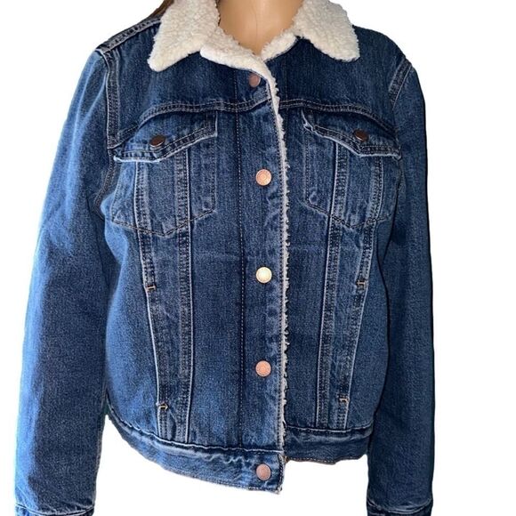 Levi’s Signature Trucker Sherpa lined denim jacket  SZ L - Picture 1 of 16